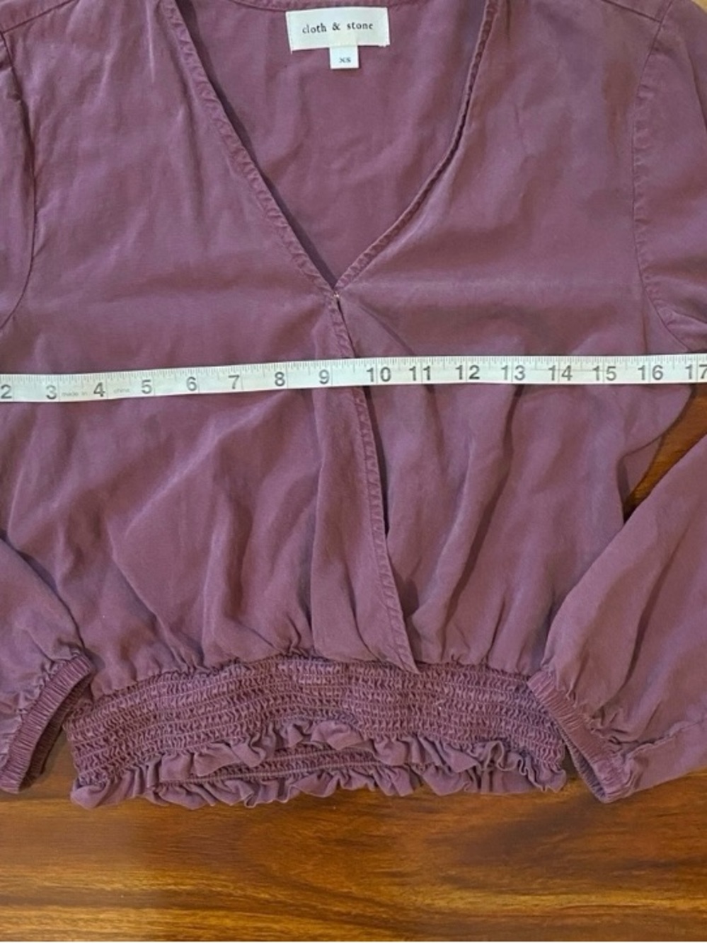 Anthropologie Plum Wrap-Front Blouse - Picture 7 of 8